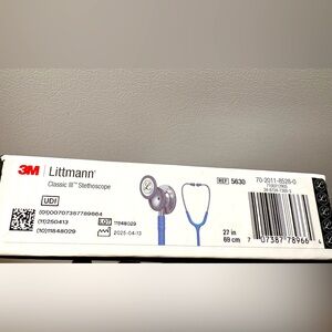 New Littmann Classic III Stethoscope in Blue and Silver.